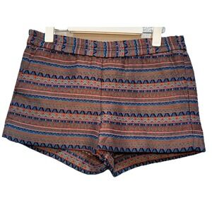 J. Crew Shorts Women's Size 4 Pull On Aztec Boho Stripe Multi-Color Print Pocket